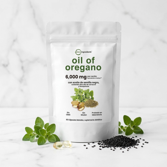 Aceite de orégano puro™ - 6,000 mg ultra potente - Sin gluten - Defensa inmune natural
